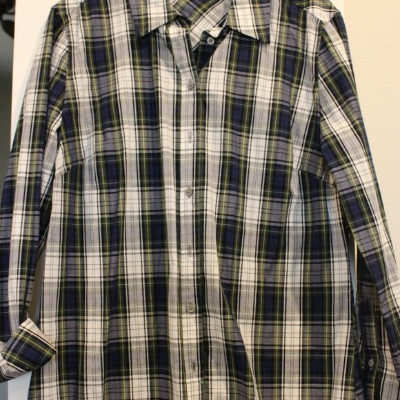 Womens Cremieux Plaid Tailored Shirt - Picture 2 of 2